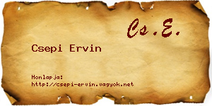 Csepi Ervin névjegykártya